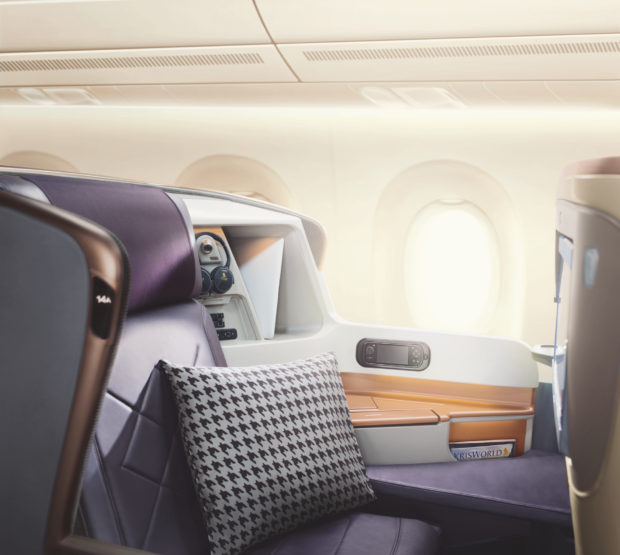 Business class on Singapore Airline's Airbus A350-900ULR.