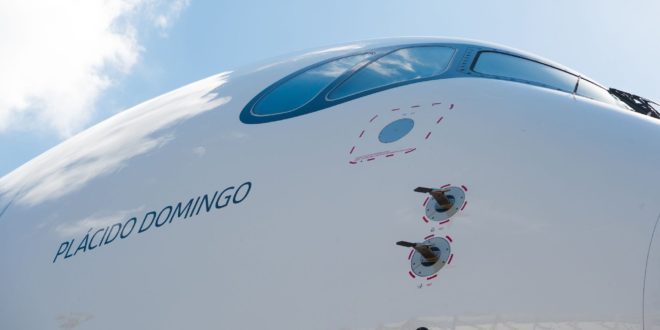 Iberia receives first high MTOW A350-900. Placido Domingo.