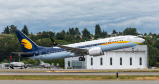 Jet Airways' first Boeing 737 MAX 8 VT-JXA. Boeing image.