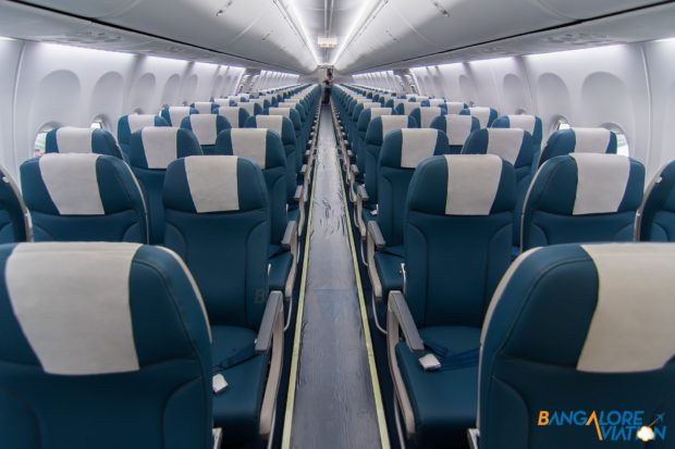 The economy class on Jet Airways Boeing 737 MAX 8.