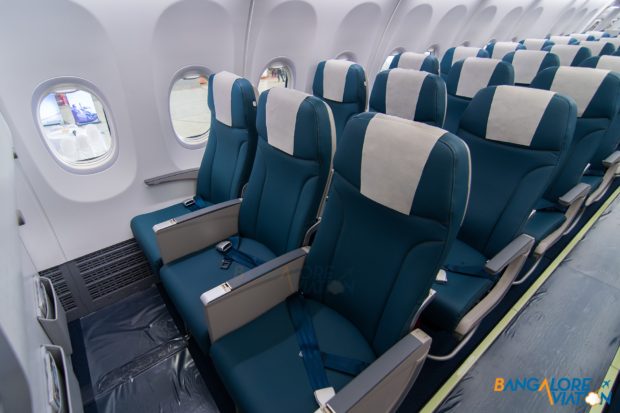 The economy class on Jet Airways Boeing 737 MAX 8.