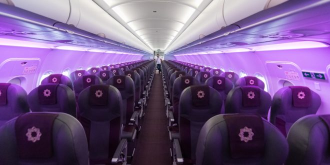 Economy class on the Retro Livery Tata SIA Airlines Vistara Airbus A320neo. Image copyright Devesh Agarwal. Used with permission.