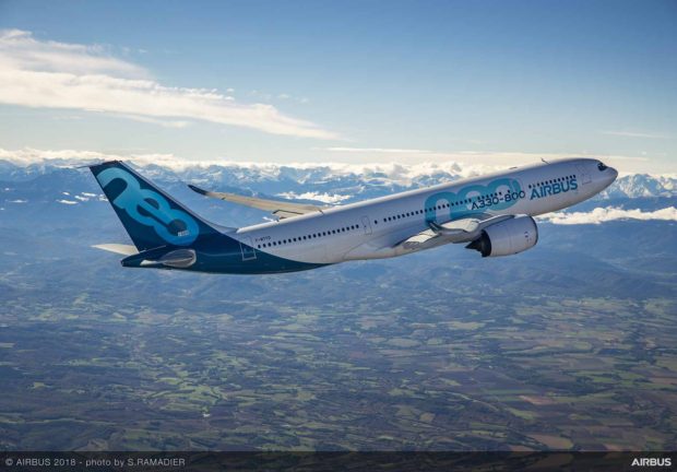 The first flight of the Airbus A330-800neo. 