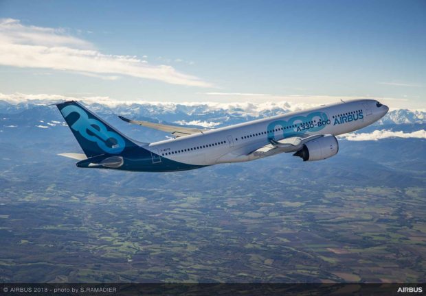 The first flight of the Airbus A330-800neo.