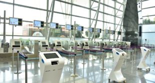 The automated self drop bag drop counters at Bangalore Airport.