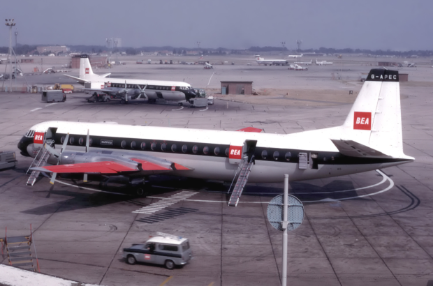 A British European Airways Vickers Vanguard.