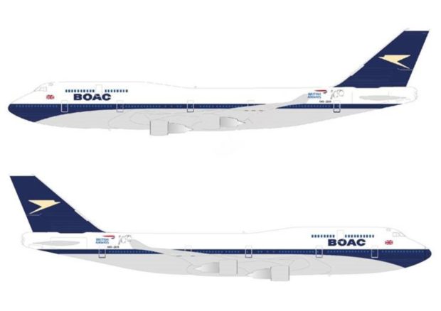 A rendering of the new BOAC retro-livery jet.
