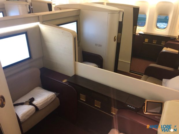 The first class cabin on Jet's Boeing 777.