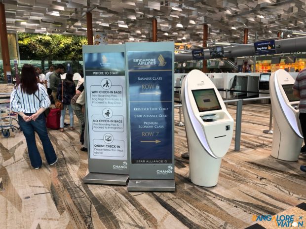 Signage to business class counters.