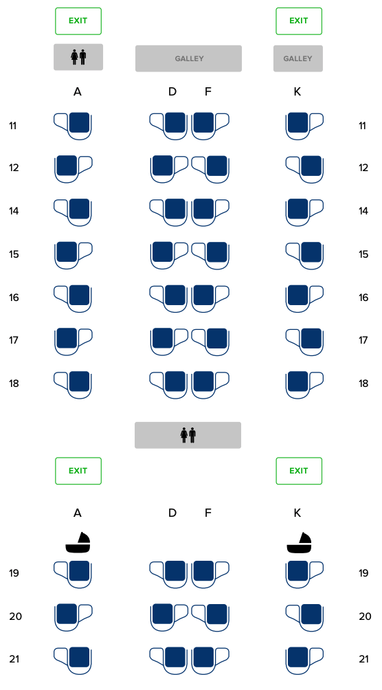 Singapore Airlines Airbus A350 Regional Seat Map