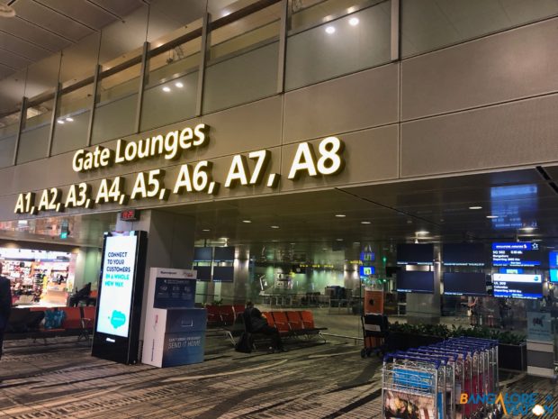 Security for gate A1 to A8 at Changi Airport.