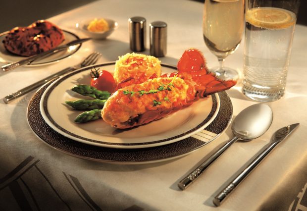 Singapore Airlines Book The Book Lobster Thermidor served in First/Suites class